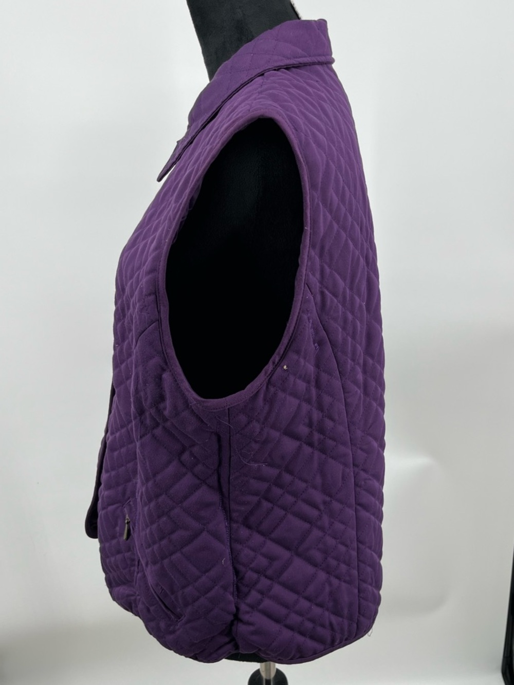 Alfred Dunner Purple Quilted Vest in Purple sz 14 - Picture 4 of 10